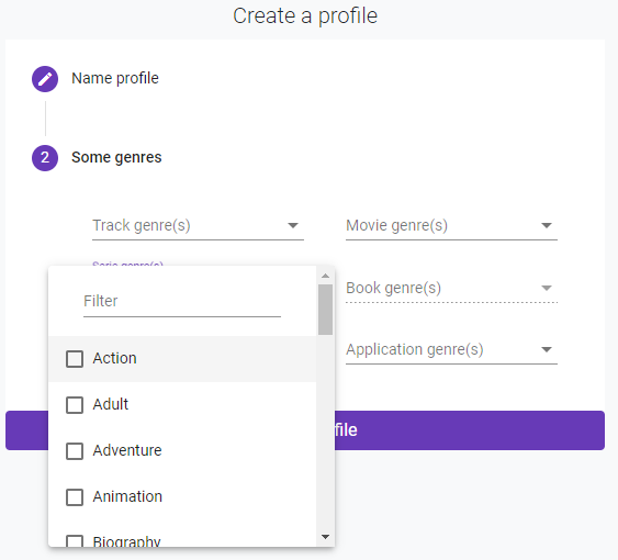 Create a profile